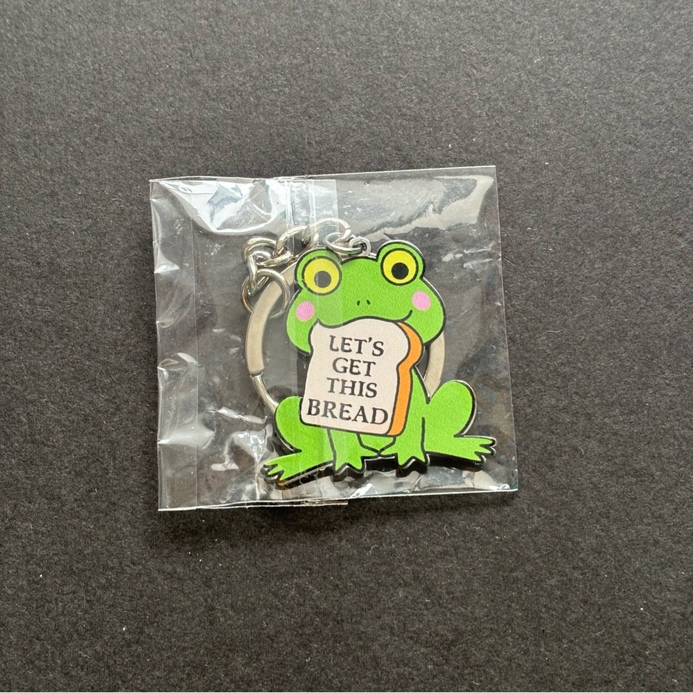 Let's Get This Bread Frog Keychain | Funny Novelty Gifts - Picture 3 of 9